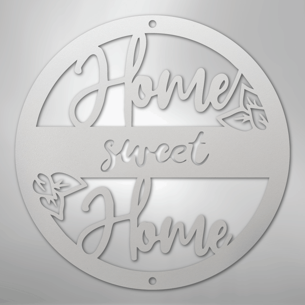 My Easy Monogram Steel Sign White / 12" Home Sweet Home - Steel Sign