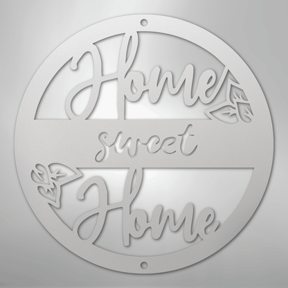 My Easy Monogram Steel Sign White / 12" Home Sweet Home - Steel Sign