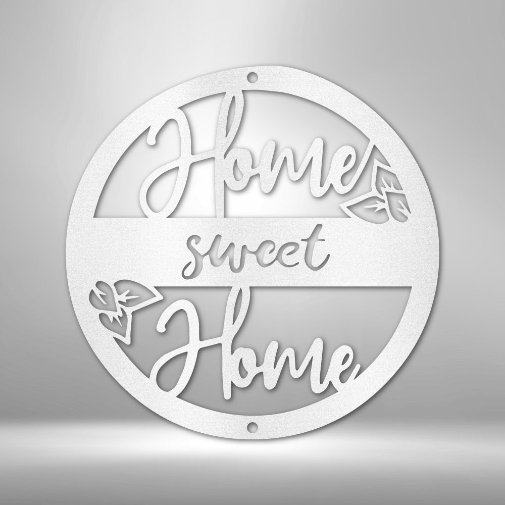 My Easy Monogram Steel Sign White / 12" Home Sweet Home - Steel Sign