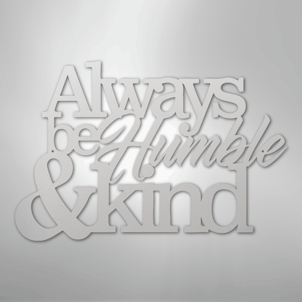 My Easy Monogram Steel Sign White / 12" Humble and Kind - Steel Sign