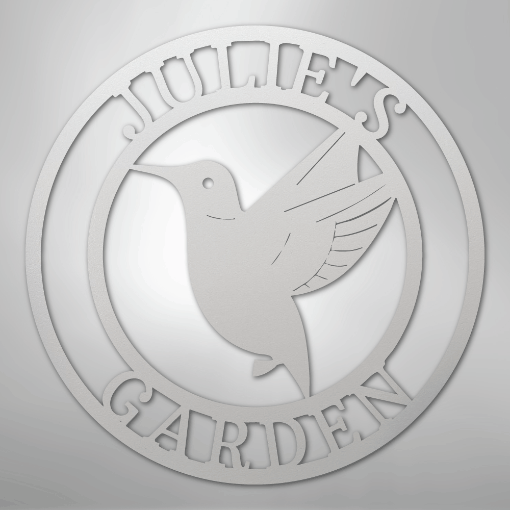 My Easy Monogram Steel Sign White / 12" Humming Bird Monogram - Steel Sign