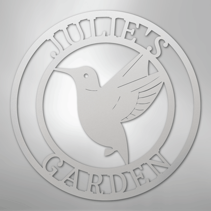 My Easy Monogram Steel Sign White / 12" Humming Bird Monogram - Steel Sign