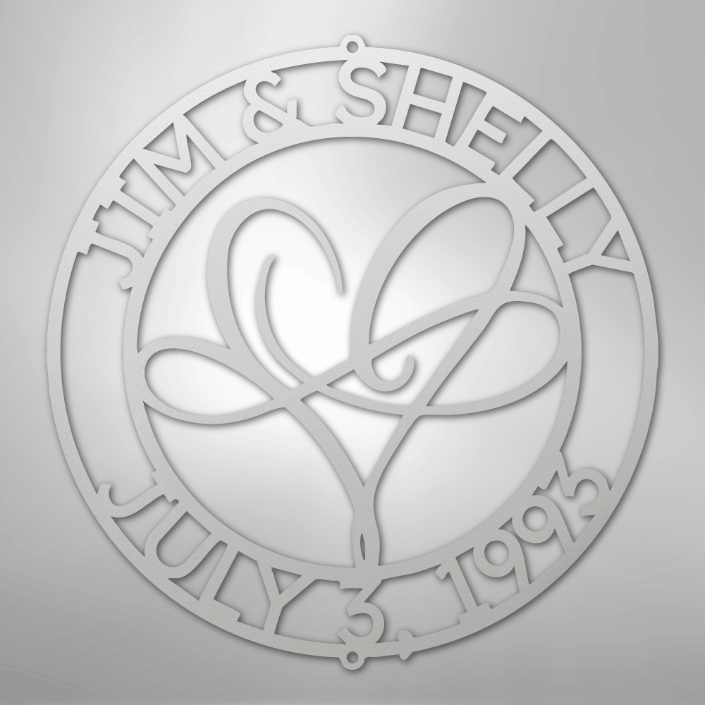 My Easy Monogram Steel Sign White / 12" Infinite Love Monogram - Steel Sign