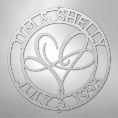 My Easy Monogram Steel Sign White / 12" Infinite Love Monogram - Steel Sign