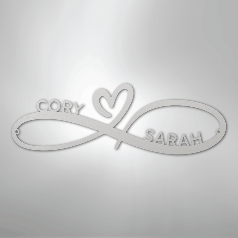 My Easy Monogram Steel Sign White / 12" Infinity Couples Monogram - Steel Sign