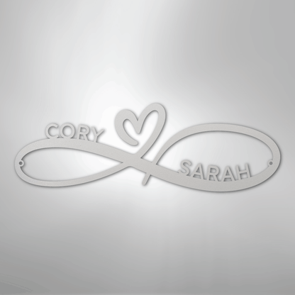 My Easy Monogram Steel Sign White / 12" Infinity Couples Monogram - Steel Sign
