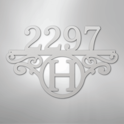My Easy Monogram Steel Sign White / 12" Initial Address Monogram - Steel Sign