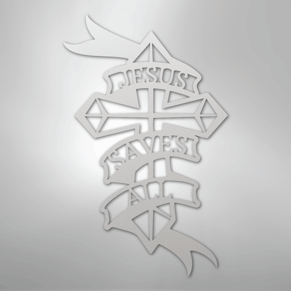 My Easy Monogram Steel Sign White / 12" Jesus Saves All - Steel Sign