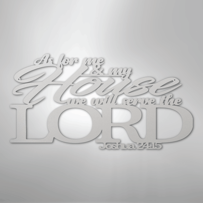 My Easy Monogram Steel Sign White / 12" Joshua 24.15 Quote - Steel Sign