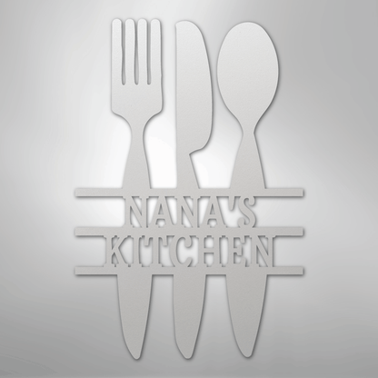 My Easy Monogram Steel Sign White / 12" Kitchen Utensil Monogram - Steel Sign