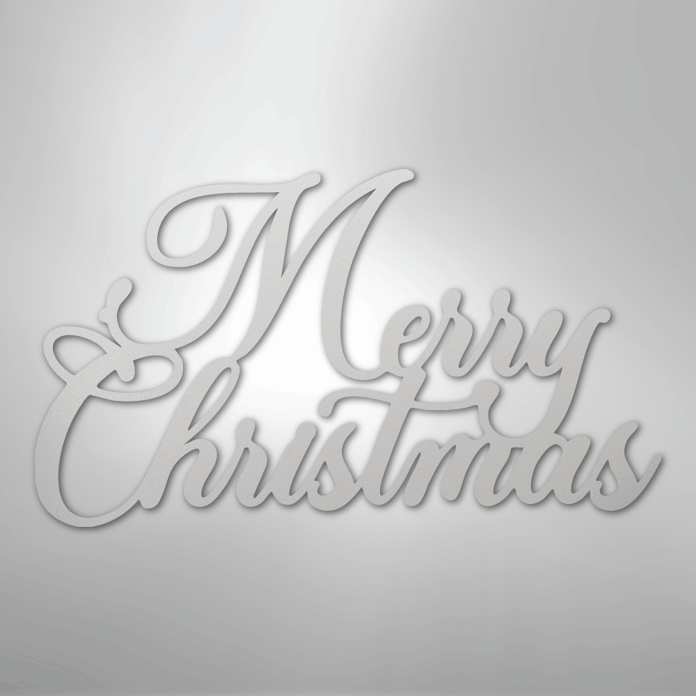 My Easy Monogram Steel Sign White / 12" Merry Christmas Script - Steel Sign