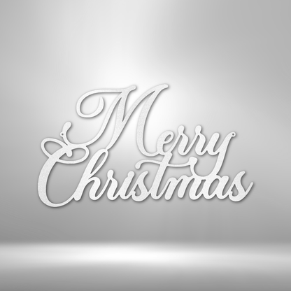 My Easy Monogram Steel Sign White / 12" Merry Christmas Script - Steel Sign