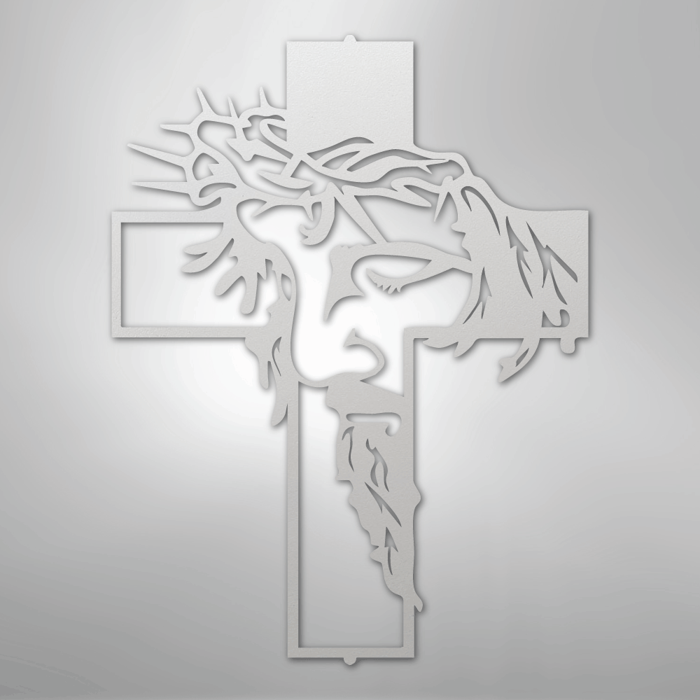 My Easy Monogram Steel Sign White / 12" Metal Christ Cross - Steel Sign
