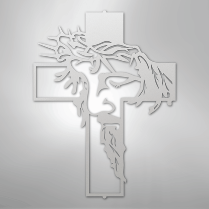 My Easy Monogram Steel Sign White / 12" Metal Christ Cross - Steel Sign