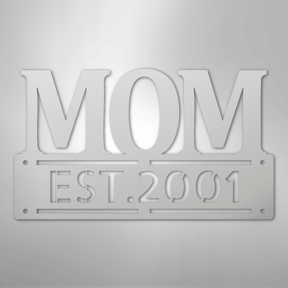 My Easy Monogram Steel Sign White / 12" Mother's Day Plaque - Steel SIgn