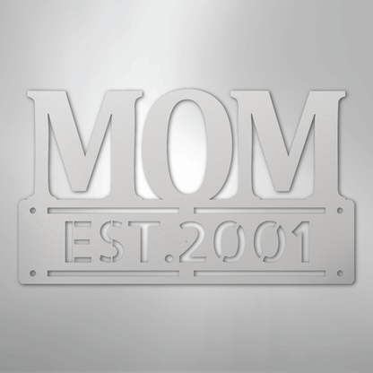 My Easy Monogram Steel Sign White / 12" Mother's Day Plaque - Steel SIgn