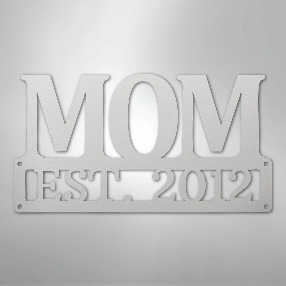My Easy Monogram Steel Sign White / 12" Mother's Day Plaque - Steel SIgn
