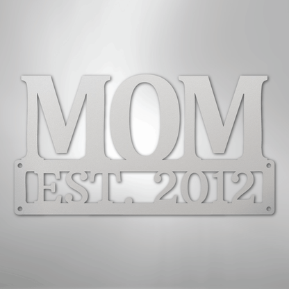 My Easy Monogram Steel Sign White / 12" Mother's Day Plaque - Steel SIgn