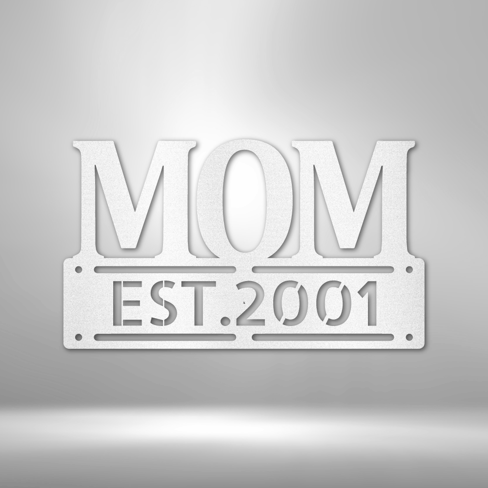 My Easy Monogram Steel Sign White / 12" Mother's Day Plaque - Steel SIgn