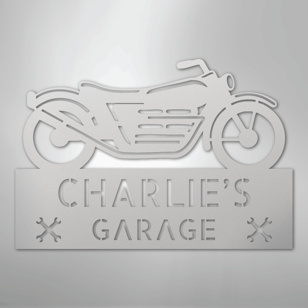 My Easy Monogram Steel Sign White / 12" Motorcycle Adventure Monogram - Steel Sign