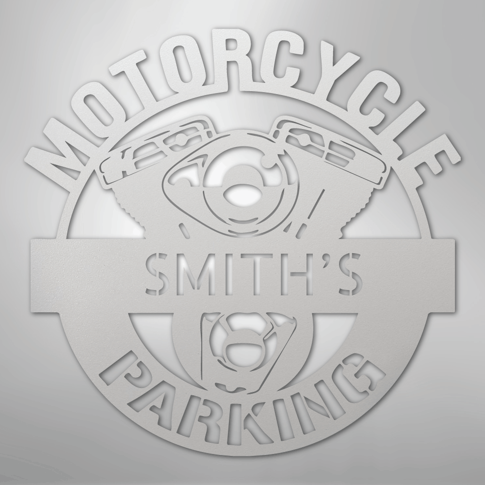 My Easy Monogram Steel Sign White / 12" Motorcycle Parking Monogram - Steel Sign