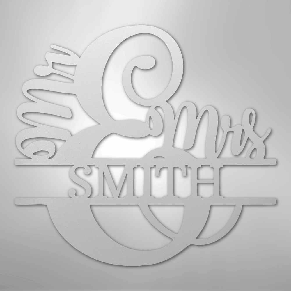 My Easy Monogram Steel Sign White / 12" New Couples Monogram - Steel Sign