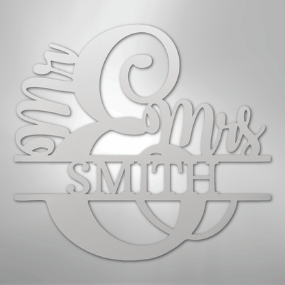 My Easy Monogram Steel Sign White / 12" New Couples Monogram - Steel Sign
