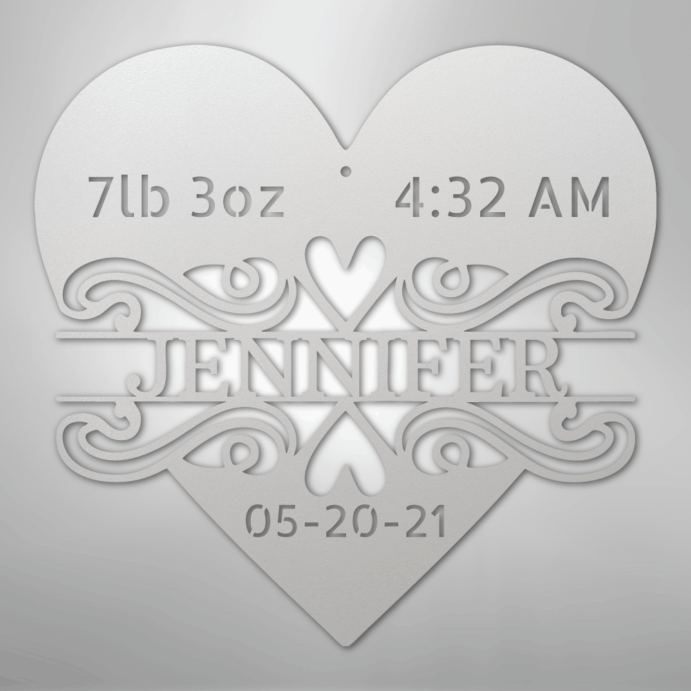 My Easy Monogram Steel Sign White / 12" Newborn Love Monogram - Steel Sign