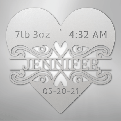 My Easy Monogram Steel Sign White / 12" Newborn Love Monogram - Steel Sign