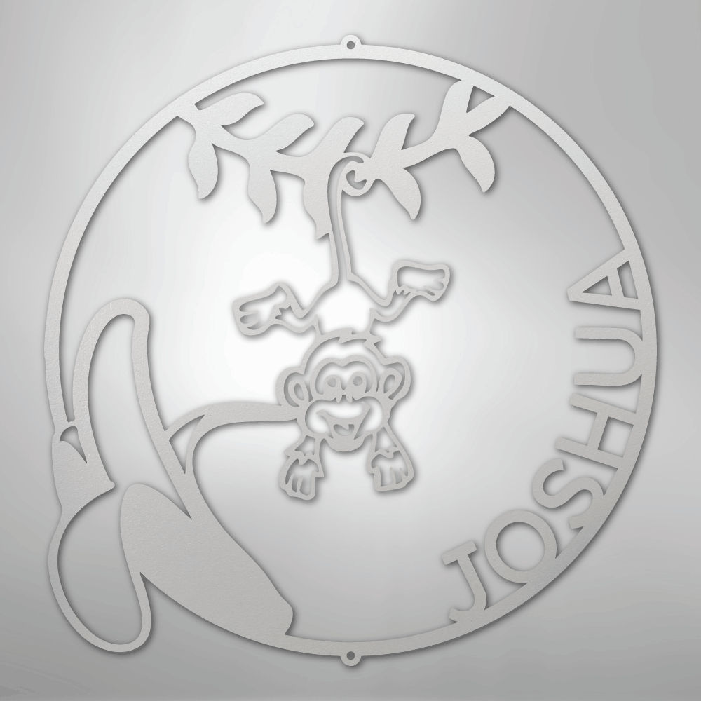 My Easy Monogram Steel Sign White / 12" Our Little Monkey Monogram - Steel Sign