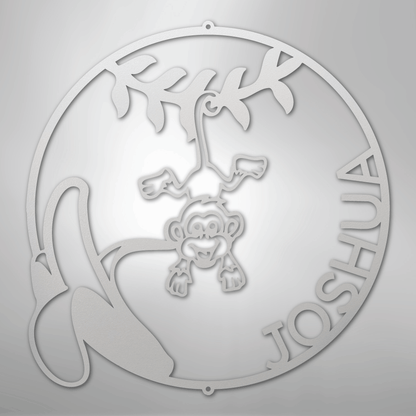 My Easy Monogram Steel Sign White / 12" Our Little Monkey Monogram - Steel Sign