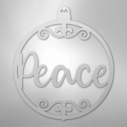 My Easy Monogram Steel Sign White / 12" Peace Ornament - Steel Sign