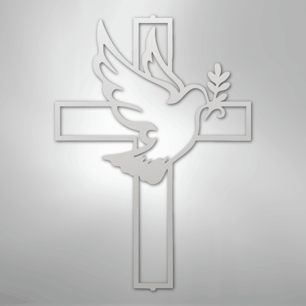 My Easy Monogram Steel Sign White / 12" Peaceful Dove - Steel Sign
