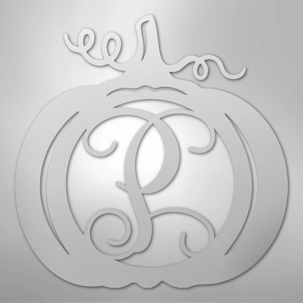 My Easy Monogram Steel Sign White / 12" Pumpkin Initial Monogram - Steel Sign