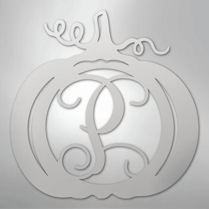 My Easy Monogram Steel Sign White / 12" Pumpkin Initial Monogram - Steel Sign