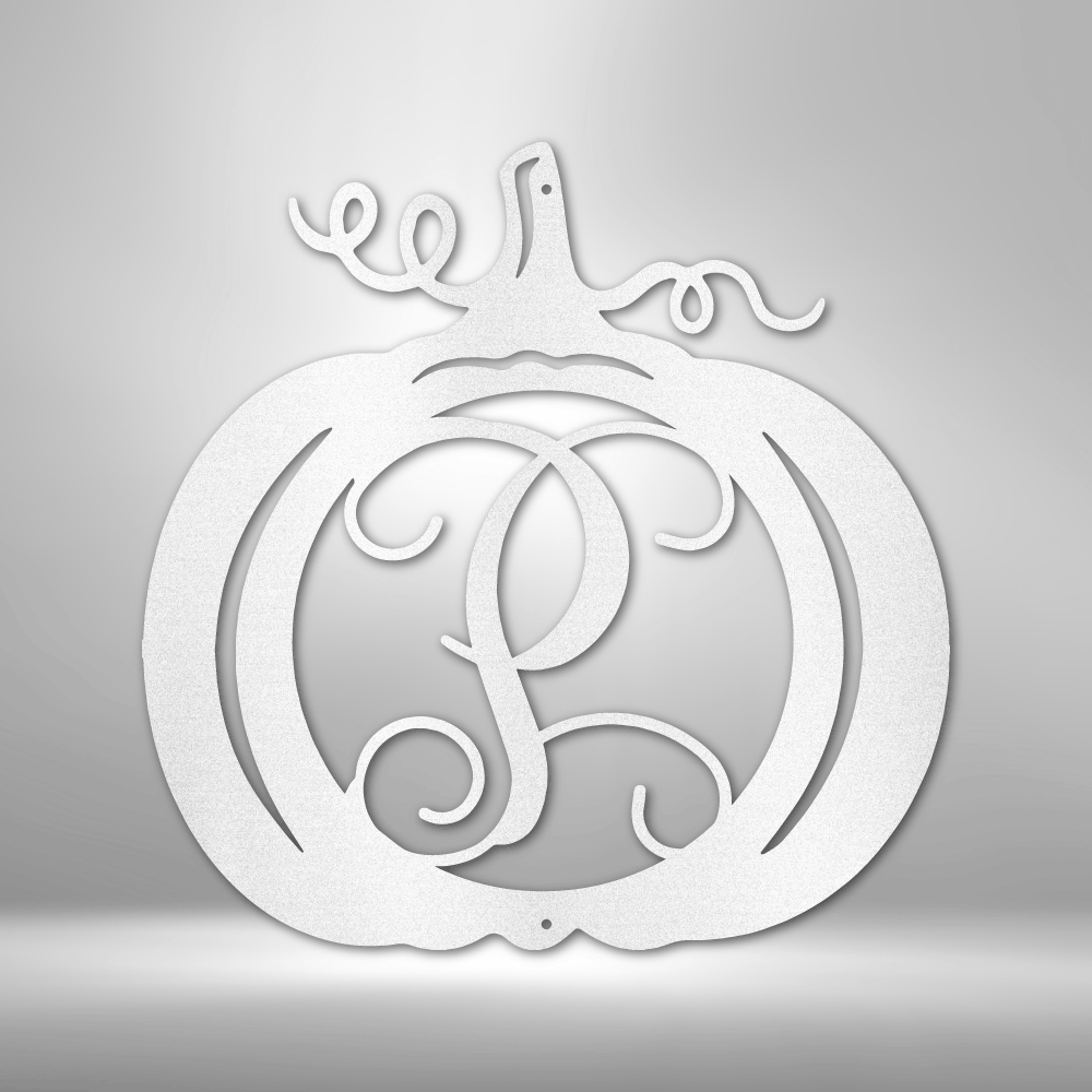 My Easy Monogram Steel Sign White / 12" Pumpkin Initial Monogram - Steel Sign