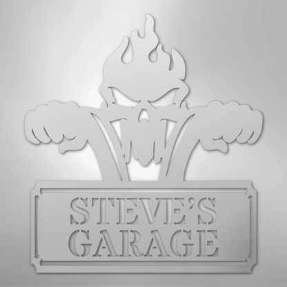 My Easy Monogram Steel Sign White / 12" Rough Ride Monogram - Steel Sign