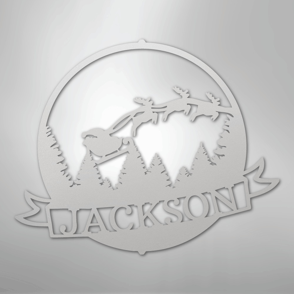 My Easy Monogram Steel Sign White / 12" Santa's Journey Monogram - Steel Sign