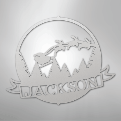 My Easy Monogram Steel Sign White / 12" Santa's Journey Monogram - Steel Sign