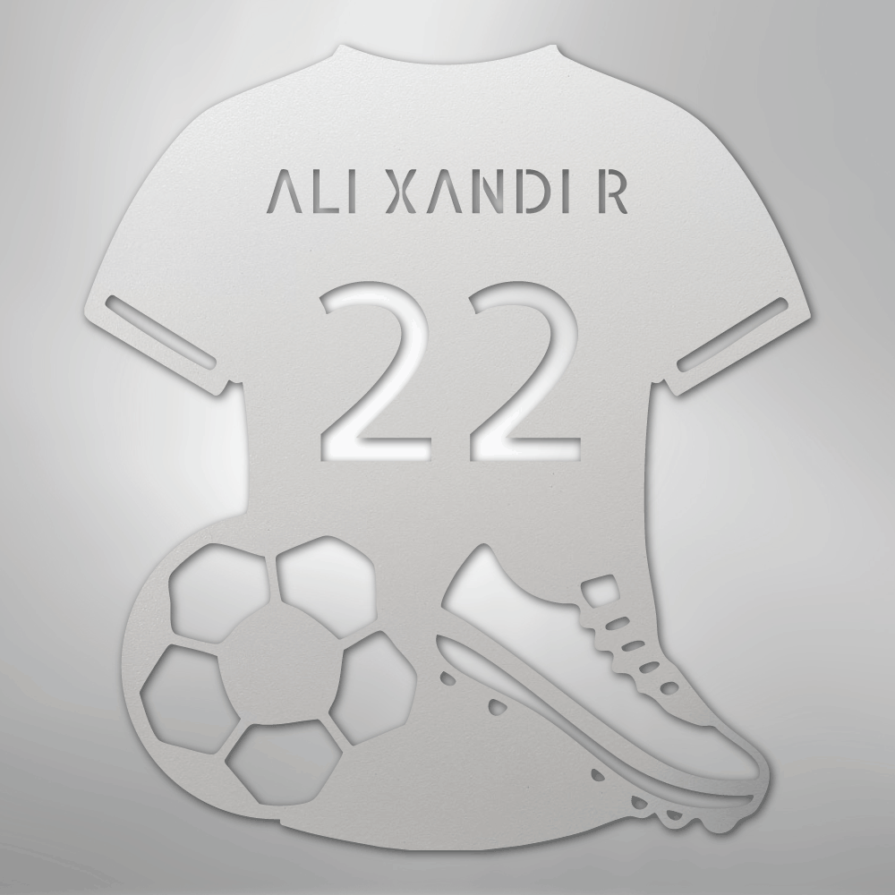 My Easy Monogram Steel Sign White / 12" Soccer Jersey Monogram - Steel Sign