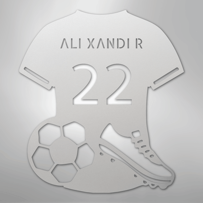 My Easy Monogram Steel Sign White / 12" Soccer Jersey Monogram - Steel Sign