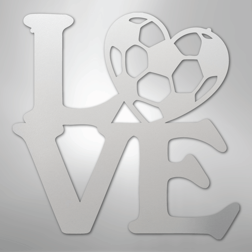 My Easy Monogram Steel Sign White / 12" Soccer Love - Steel Sign