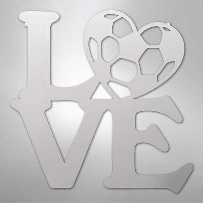 My Easy Monogram Steel Sign White / 12" Soccer Love - Steel Sign