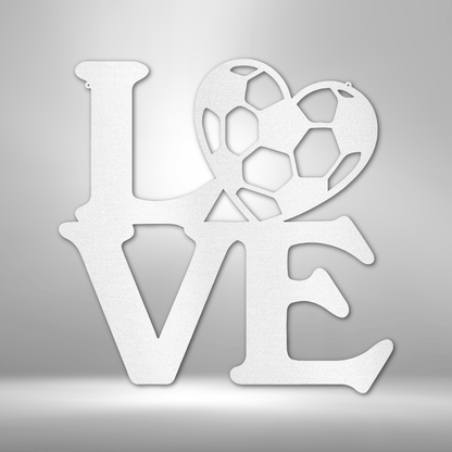 My Easy Monogram Steel Sign White / 12" Soccer Love - Steel Sign