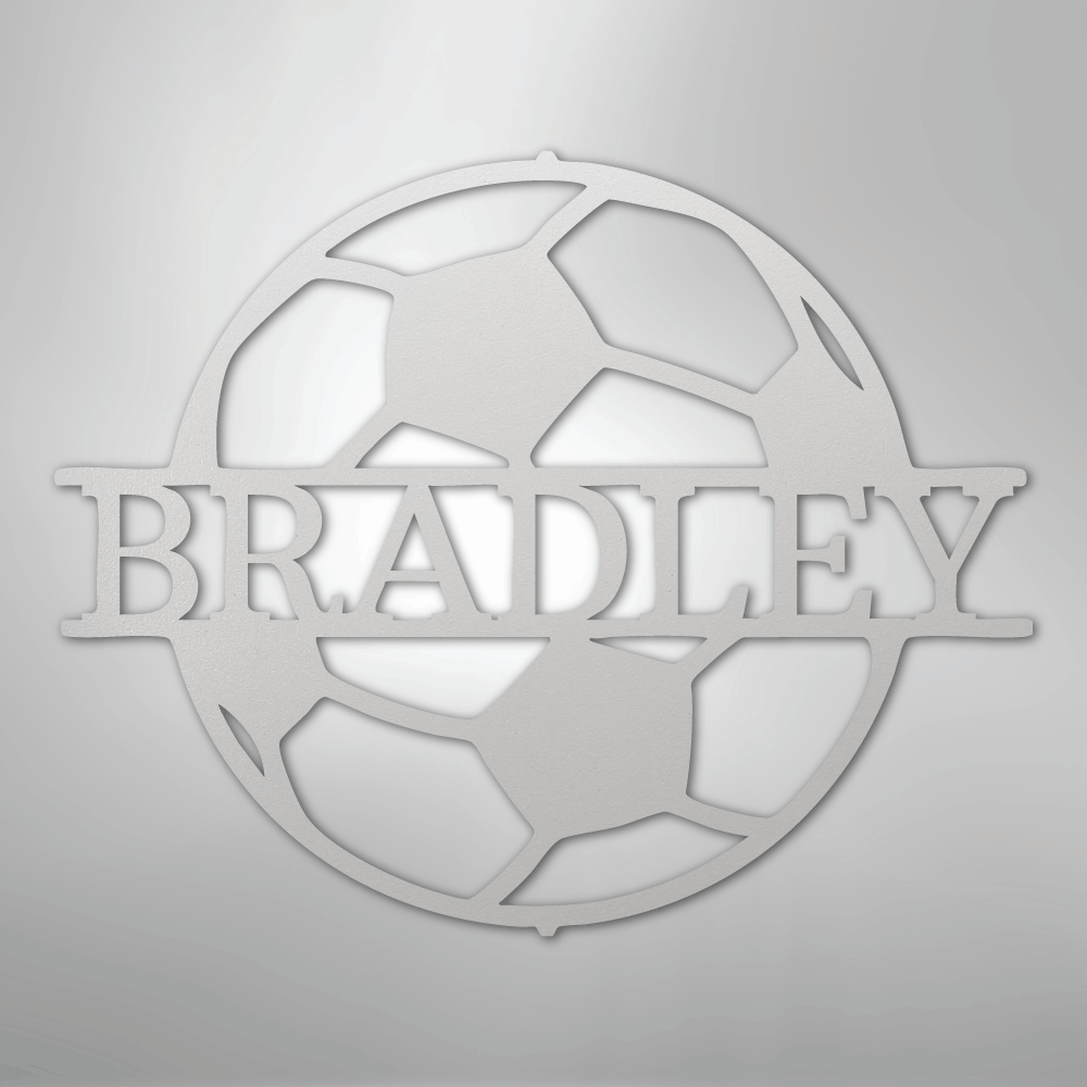 My Easy Monogram Steel Sign White / 12" Soccer Monogram - Steel Sign