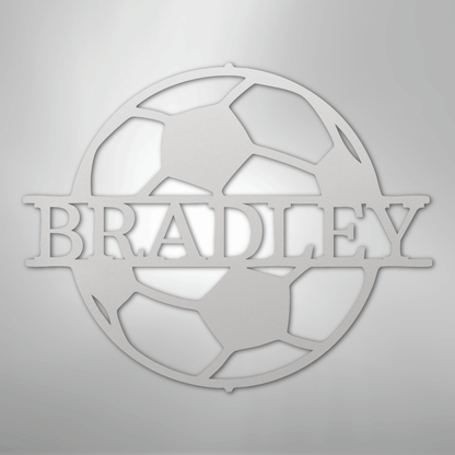 My Easy Monogram Steel Sign White / 12" Soccer Monogram - Steel Sign