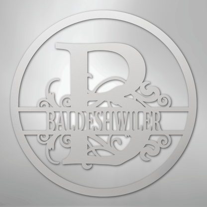 My Easy Monogram Steel Sign White / 12" Split Circle Monogram - Steel Sign
