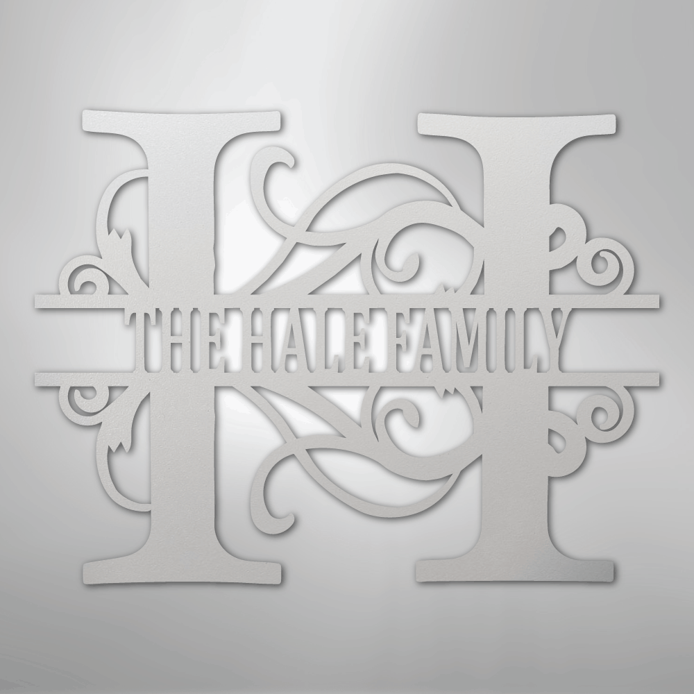 My Easy Monogram Steel Sign White / 12" Split Letter Monogram - Steel Sign