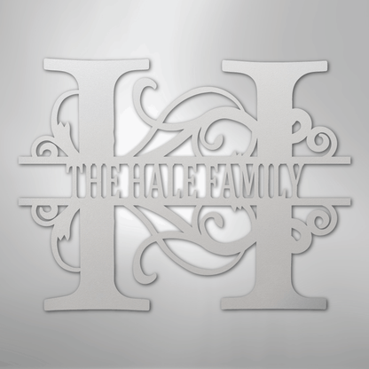 My Easy Monogram Steel Sign White / 12" Split Letter Monogram - Steel Sign