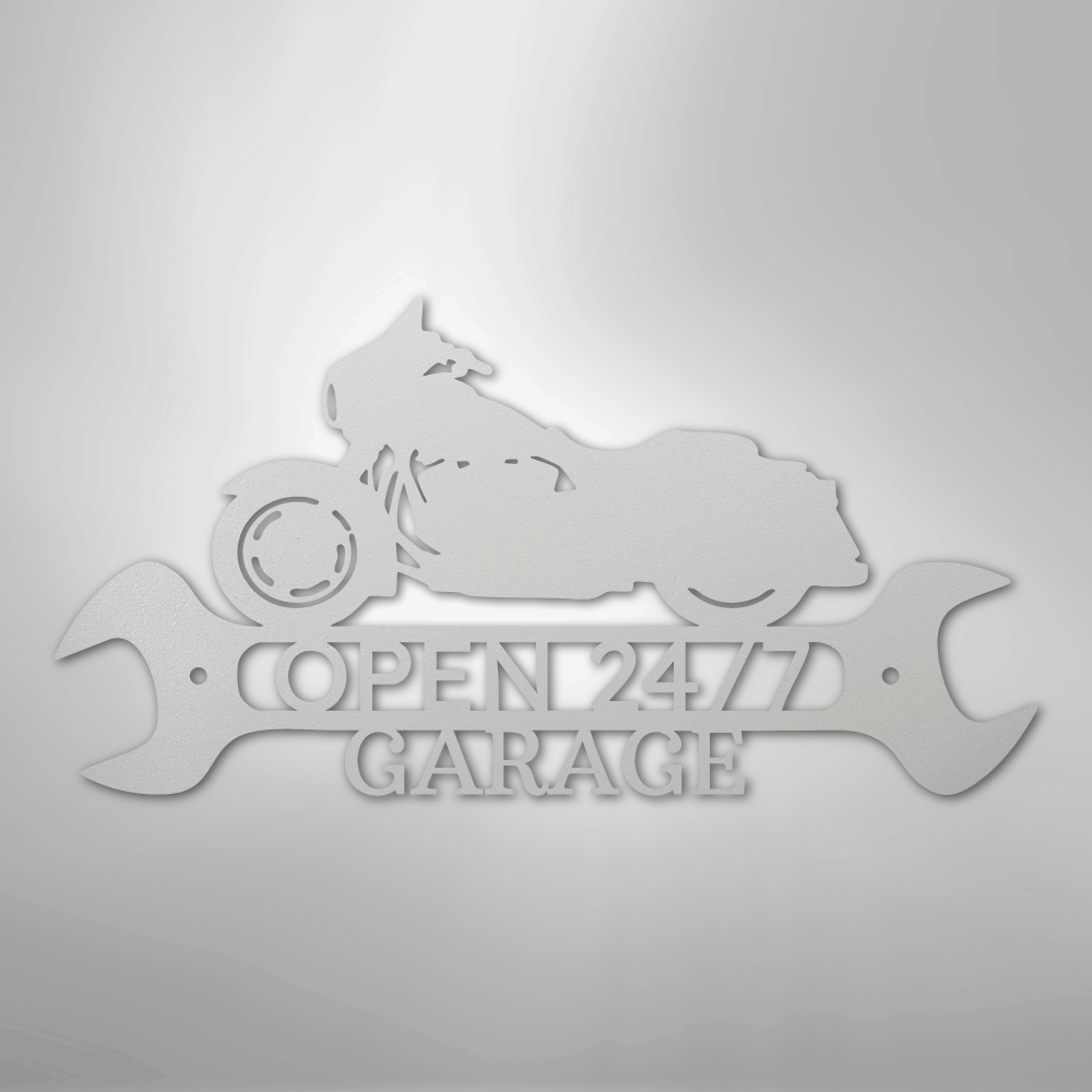 My Easy Monogram Steel Sign White / 12" Street Glide Shop Monogram - Steel Sign